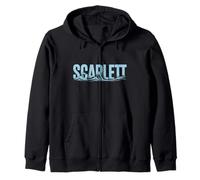 Scarlett Sea Waves - Nombre Personalizado Ocean Beach Art Sudadera con Capucha