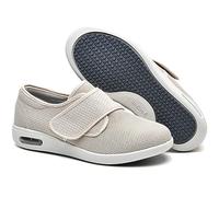 Scarpe Ortopediche Mujer con Strappo Zapatillas Deportivas de Malla sin Cordones para Mujer Zapatos con cojín de Aire para Mujer Zapatos para Caminar Tejidos elásticos ( Color : Beige , Size : 42 EU )