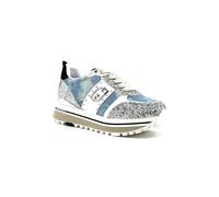 Scarpe sneaker Liu-Jo Maxi Wonder 71 denim/ glitter/ cow suede denim/silver donna DS24LJ14 BA4055 TX393 39