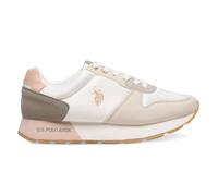 Scarpe US Polo Donna sneaker Kitty002A in ecopelle/ tessuto white/ beige DS24UP13 39