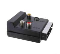 SCART a 3x para adaptador RCA S-Video, convertidor de 21 pines con interruptor de encendido/apagado, contactos chapados en oro para grabadora de DVD, proyector, TV y receptor de satélite