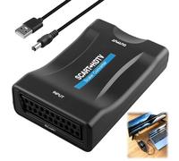 SCART a HDMI Convertidor 1080P/720P Cable USB, para SKY HD Blu-Ray HDTV | Adaptador de Salida Euroconector y Entrada HDMI,Euroconector a HDMI Adaptador, Compatible con VHS DVD PS3 Xbox Proyector