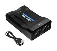 Scart a Hdmi Convertidor, Adaptador Euroconector a HDMI, Conversor de Audio y Vídeo con Cable USB, 1080P/720P, Convierte Entrada SCART Analógica a Salida para HDTV Monitor Proyector DVD VHS PS3 Xbox