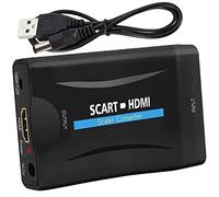 Scart a Hdmi Convertidor Scart to Hdmi Adaptador Euroconector HDMI Entrada Scart Salida HDMI Audio Video HD Apoyo 720p/1080p para Proiettore Monitor HDTV STB VHS Xbox PS3 Sky Blu-ray Dvd Wii TV VCR