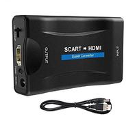 Scart a Hdmi Convertidor Scart to Hdmi Adaptor Convierte La Entrada De Euroconector Analógica En Salida Hdmi 720p / 1080p De Audio De Vídeo para HDTV,DVD BLU-Ray,VCR,VHS,PS,Xbox