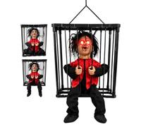 Scary Animated Halloween Decorations - Screaming Boy in Cage Prop for Yard