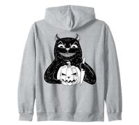 Scary Black Cat Halloween Vintage Gato Espeluznante gráfico Retro Sudadera con Capucha