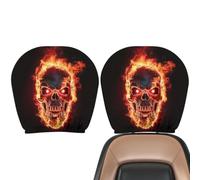 Scary Car Headrest Covers 2PCS Gothic Halloween Skull Protectors
