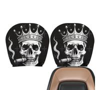 Scary Car Headrest Covers 2PCS Gothic Halloween Skull Protectors