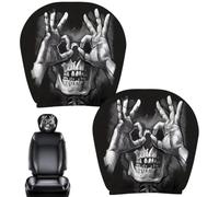Scary Car Headrest Covers 2PCS Gothic Halloween Skull Protectors