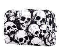 Scary Dead Skulls - Bolsa de cosméticos para mujer, neceser de viaje, bolsa organizadora de maquillaje grande con cremallera, multicolor, 18.5x7.5x13cm/7.3x3x5.1in, Neceser