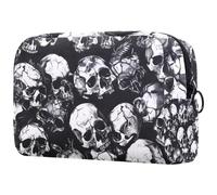 Scary Dead Skulls - Bolsa de cosméticos para mujer, neceser de viaje, bolsa organizadora de maquillaje grande con cremallera, multicolor, 18.5x7.5x13cm/7.3x3x5.1in, Neceser