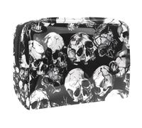 Scary Dead Skulls - Bolsa de cosméticos para mujer, neceser de viaje, grande, de PVC, organizador de maquillaje con cremallera, multicolor, 18.5x7.5x13cm/7.3x3x5.1in, Neceser