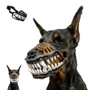 Scary Dog Muzzle with Teeth,Hell Hound Monster Muzzle for Halloween，A：S | Scary Natural Latex Dog Costume Muzzle,Decorative Pet Accessory with Funny Fake Teeth,with Adjustable Straps