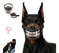 Scary Dog Muzzle with Teeth,Hell Hound Monster Muzzle with Adjustable Strap | Scary Dog Muzzle with Monster Teeth,Funny Beast Dog Terror Mask,Halloween Cosplay Costume,Natural Latex,Breathable Fit