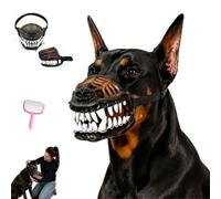 Scary Dog Muzzle with Teeth,Hell Hound Monster Muzzle with Adjustable Strap | Scary Dog Muzzle with Monster Teeth,Funny Beast Dog Terror Mask,Halloween Cosplay Costume,Natural Latex,Breathable Fit