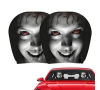 Scary Face Car Headrest Cover - 2 Piece Horror Car Seat Headrest Cover