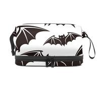 Scary Halloween Bats - Neceser de doble capa para mujeres y niñas, neceser de viaje, bolsa organizadora de maquillaje con compartimento para cepillos, multicolor, 27x15x14 cm/10.6x5.9x5.5 in, Neceser