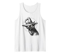 Scary Halloween Black Cat Witch Hat Moon Camiseta sin Mangas