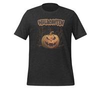 Scary Halloween Pumpkin Funny Haunted Castle - Camiseta unisex para adulto, Gris Oscuro Heather, XXL