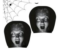 Scary Headrest Covers - 2 piezas Elastic Automobile Headrest Protection | Stretchy Head Rest Cover - For Car Women Men Drivers Daily Commute Ride Sharing School Run Sedan SUVs