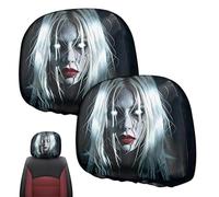 Scary Headrest Covers - 2Pcs Spooky Elastic Protector Face Headrest Covers