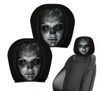 Scary Headrest Covers For Cars | 2 Pieces Halloween Ghost Face Print |