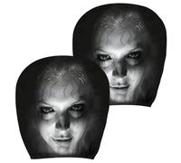 Scary Headrest Covers for Cars - 2Pc Breathable Elastic Spooky Washable