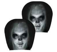 Scary Headrest Covers for Cars | Spooky Washable Halloween Decor 2 Pieces