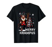 Scary Santa Claus Merry Krampus Noche Navidad Krampusnacht Camiseta gráfica económica, Hombre, Negro, S