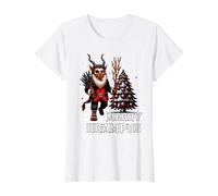 Scary Santa Claus Merry Krampus Noche Navidad Krampusnacht Camiseta gráfica económica, Mujer, Blanco, S