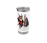 Scary Santa Claus Merry Krampus Noche Navidad Krampusnacht Vaso térmico de acero inoxidable de doble pared