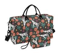 Scary Skulls Skeleton Happy Halloween - Bolsa grande de transporte para gimnasio, deportes, bolsa de lona con correa ajustable para entrenamiento, plegable