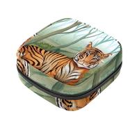 Scary Tiger Rest at The Forest First Period Kit para niñas, bolsa menstrual de tampón, soporte para almohadilla de lactancia con cremallera, organizador de servilletas sanitarias