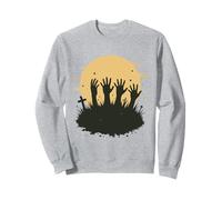 Scary Zombie Hands Luna Llena Horror Halloween Temporada Espeluznante Sudadera