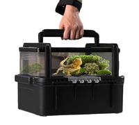 Scatola di alimentazione per rettili | Gabbia per Habitat Delle tartarughe | Terrario per rettili all'aperto, trasportino da viaggio portatile per rettili Con coperchio per granchio lucertole rana