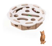 Scatola di arricchimento con Puzzle per Gatti, tiragraffi con Lima per unghie, campanello, Alternativa Antistress a tagliaunghie e smerigliatrici, per Gatti che graffiano e cacciano (Circle 2)