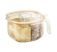 Scatola per condimenti con manico, barattolo per condimenti diviso - Scatola condimentti sigillata con 4 griglie - Scatolaa condimentti portatile coon coperchio, barattolo condimentii rimovibil