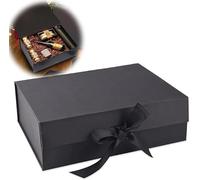 Scatola regalo magnetica con coperchio, scatola regalo con fiocco, scatola regalo riutilizzabile, adatta per compleanni, matrimoni, anniversari, Natale e altro (nero)
