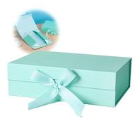 Scatola regalo magnetica con coperchio, scatola regalo con fiocco, scatola regalo riutilizzabile, adatta per compleanni, matrimoni, anniversari, Natale e altro (verde)