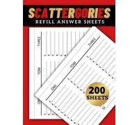 Scattergories Refill Sheets: 200 Paper Sheets for Playing Scattergories Board Game
