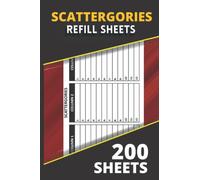 Scattergories Refill Sheets: 200 Scattergories game Score Record Keeper Pads - Scattegories Refill List Cards