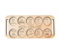 Scavenger Hunt for Kids, Wooden Board Game, 10.24x4.33x0.24in Nature Play Tool with Fun, Outdoor Learning Toy with Style, Adventure Activity Prop for Camping Hiking Backyard Lawn Balcony Park Forest