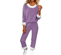 SCBFDI Chandal Mujer Completo Conjuntos Elegantes Navideño de Sudaderas | Conjunto de Manga Larga y Pantalones Anchos, Traje Cómodo de Otoño para Descanso y Movimiento