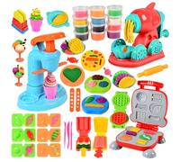 SCBOY Juego De 51 Piezas Accesorios De Plastilina para Bricolaje Infantil Herramienta para Plastelina Ice Cream Maker Noodle Maker Burger Maker Amasar Juguete Regalo Niña y Niño 3-12 Años