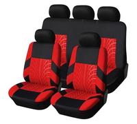 SCBSTKBGGW Coche Juego Fundas Asiento para Hyundai Tela Poliéster Estilo Interior Rojo Funda Cojín Protectora Asiento Coche(Red Full Set)