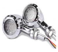 SCBSTKBGGW Luz Señal Giro Moto Motocicleta Intermitente Luz Indicadora De Señalización Luces Giro Lámparas Intermitentes 12 V 10 Mm(2 PCs-Chrome)