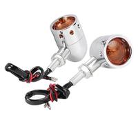 SCBSTKBGGW Luz Señal Giro Moto para Kawasaki 10 Mm para Bolt para Etro para Bullet Motocicleta Intermitentes Luz Ámbar De Marcha(Silver)