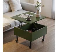 SCBTGKLN Mesa de Centro Elevable de Madera, Mesa Auxiliar Móvil, con Ruedas y Compartimento Oculto, Mesa Elevable Salon, Muebles de Sala de Estar for Espacios Pequeños del Hogar(Green)