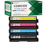 SCCOLOR Cartucho de tóner C230 C235 de alto rendimiento con chip compatible con Xerox 006R04391 006R04392 006R04393 006R04394 de repuesto para impresora a color Xerox C230 C235 C230/DNI C235/DNI